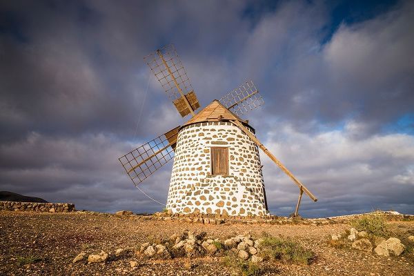 Canary Islands-Fuerteventura Island-La Oliva-traditional windmill